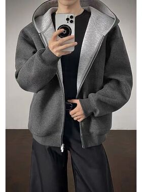 美式重磅clenafit开衫卫衣男秋冬季潮牌帅气休闲外套百搭运动情侣