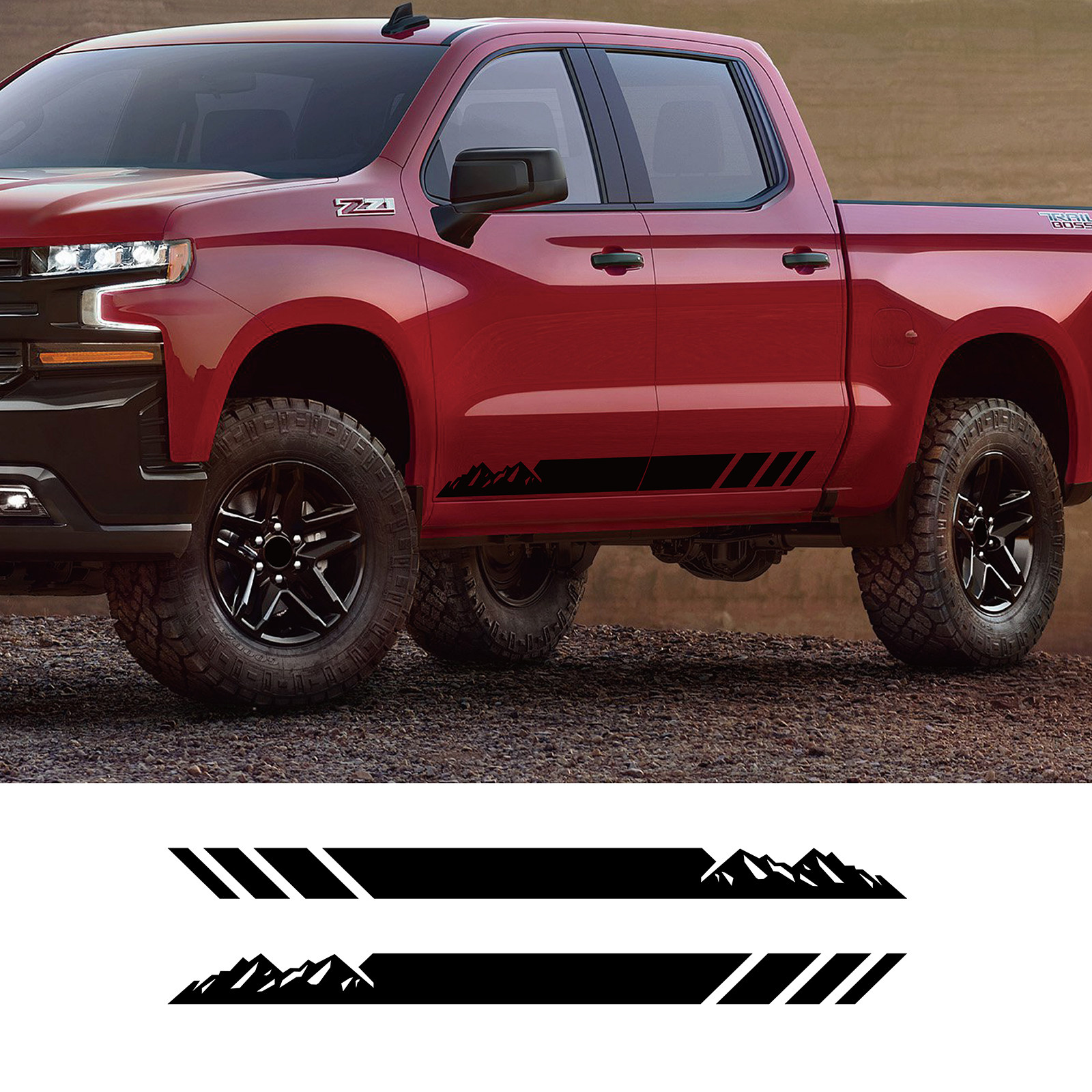 适用于雪佛兰福特猛禽条纹汽车贴纸 装饰越野车身贴山脉贴画拉花