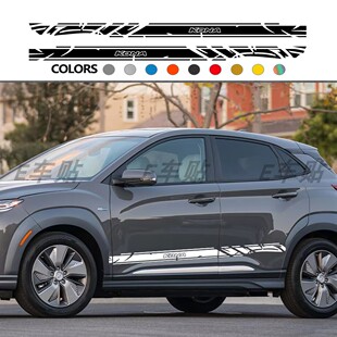装 饰车身贴纸 Line电动图形汽车拉花个性 适用于现代Kona昂希诺N