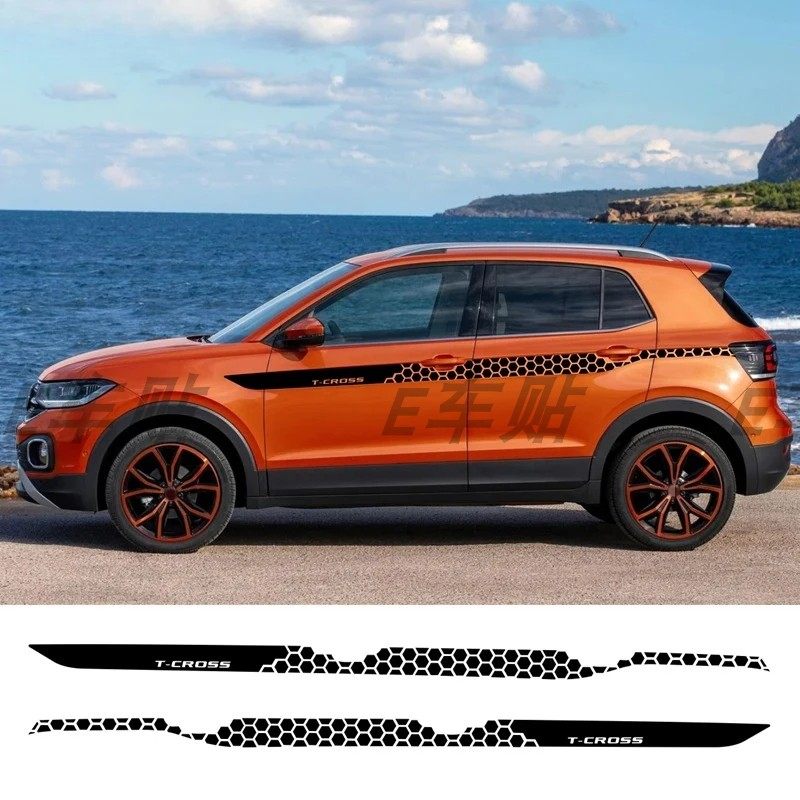 蜂窝条纹图形汽车拉花适用于VW大众T-cross途凯R 系列车身贴纸PVC,汽车用品/电子/清洗/改装,汽车贴片/贴纸,淘宝优惠券,粉丝福利购,淘宝优惠卷