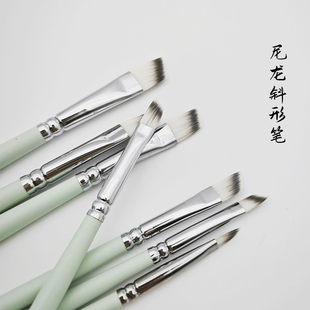 细节水彩笔 斜峰尼龙毛画笔水粉油画丙烯老师专业级单支套装