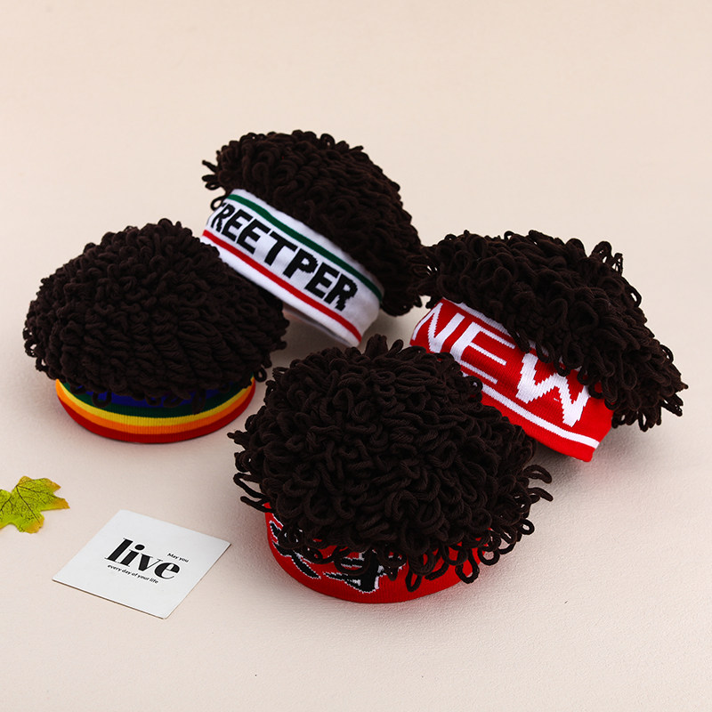 婴儿帽子新款宝宝假发帽可爱爆炸帽秋冬季男女童毛线帽手工搞怪帽,童装/婴儿装/亲子装,帽子,淘宝优惠券,粉丝福利购,淘宝优惠卷