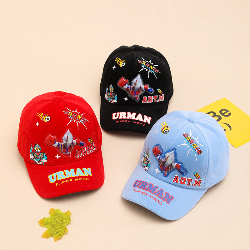 儿童帽子奥特曼蜘蛛侠亮灯棒球帽