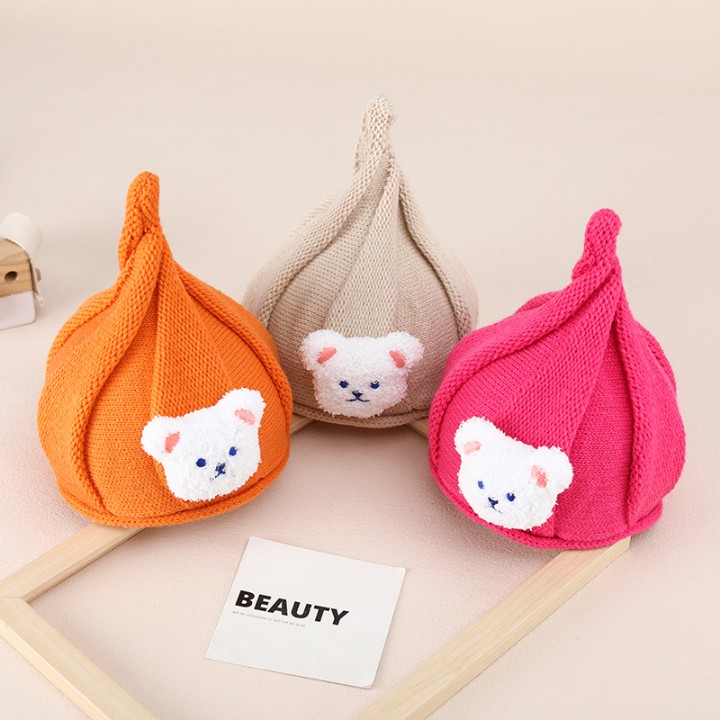 护耳针织婴儿帽子秋冬宝宝毛线帽