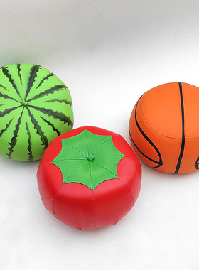 田园茶几凳卡通小皮墩足球圆凳换鞋凳矮凳子沙发凳儿童凳客厅板凳