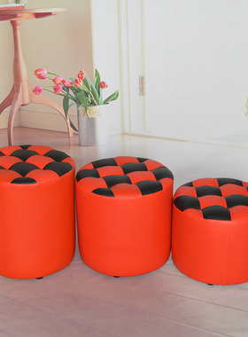 简约换鞋凳子垫脚凳脚踏小凳沙发墩门客厅阳台小户型矮凳实木皮凳