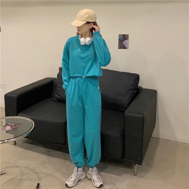 Two piece women's Korean casual sportswear set