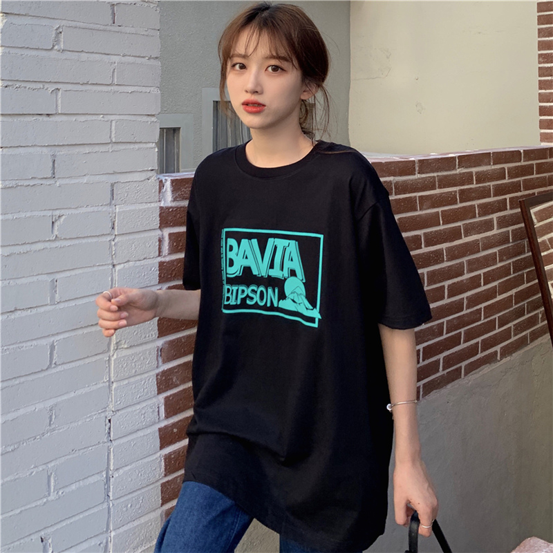 Real shot of new Korean Short Sleeve T-Shirt in summer