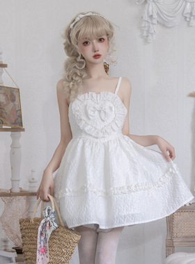 咿哟咪原创甜欲风公主裙小众设计温柔气质蓬蓬裙黑色吊带连衣裙女