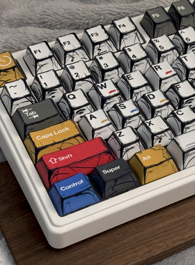 动漫风混灯键帽136键原厂高度热升华PBT透光wooting87键迈从ACE68