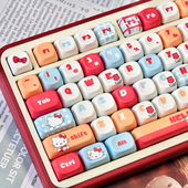 Hellokitty可爱键帽kt猫PBT热升华ace68机械键盘帽wooting迈从87