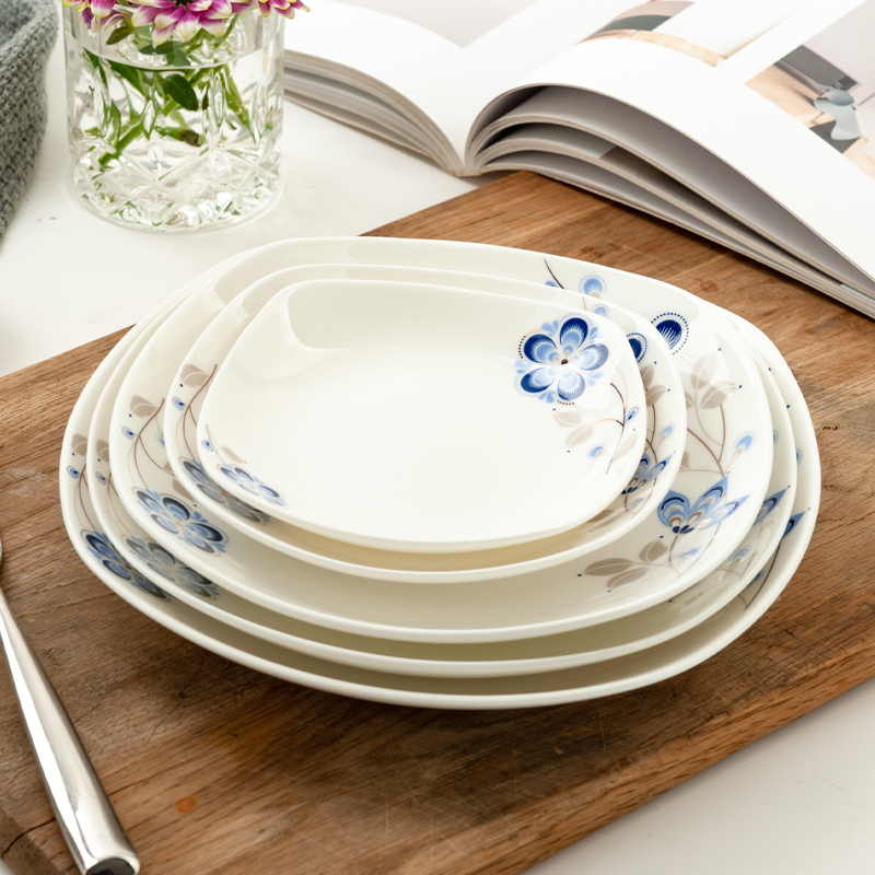 方形骨瓷盘子唐山陶瓷菜盘牛排