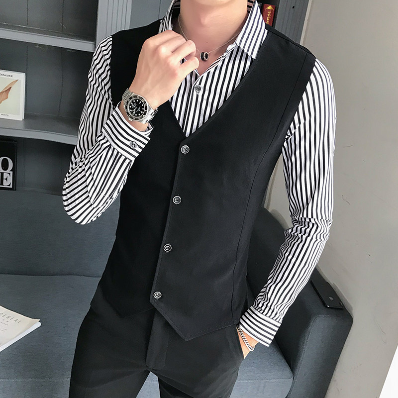 B302CS43黑色加绒P65尺码M-5XL常规款P55M-5XL假两件衬衫,男装衬衫,电商B216（原B302）