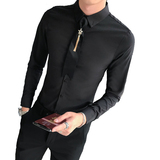 B302CS6821年秋夜店少爷工作服长袖衬衫送同款领带，男装衬衫，电商B216（原B302）