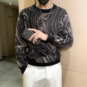 B216 MY5155 P75 2024秋冬装新款 男 肌理纹毛衣 社会风图片