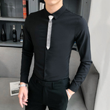 B302CS3012021秋季新品店主风长袖衬衫送同款配饰白首，男装衬衫，电商B216（原B302）