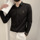 B302CS3302021秋装男士字母图腾图案印花衬衣社会风，男装衬衫，电商B216（原B302）