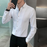 B302CS323特2021春装潮纯色工作服长袖衬衫M-5XL店主风，男装衬衫，电商B216（原B302）