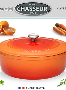 【清仓特价】法国原产CHASSEUR 珐琅锅铸铁锅炖锅荷兰锅椭圆形锅