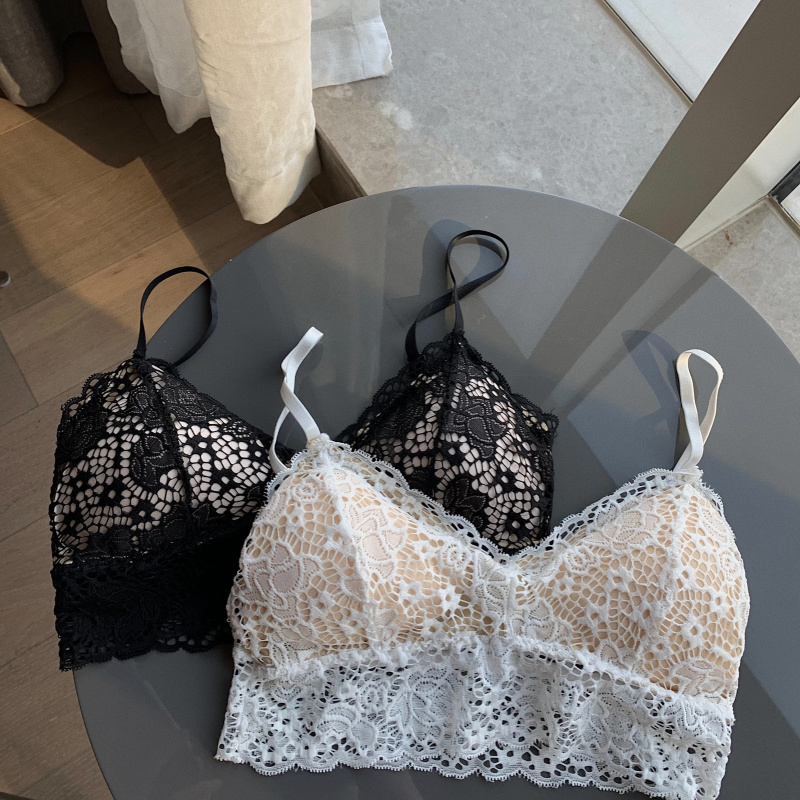 No price reduction in real shooting sexy lace wrapped bra without steel ring, underwear sling and vest