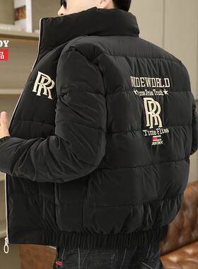 花花公子加厚冬季刺绣时尚羽绒服
