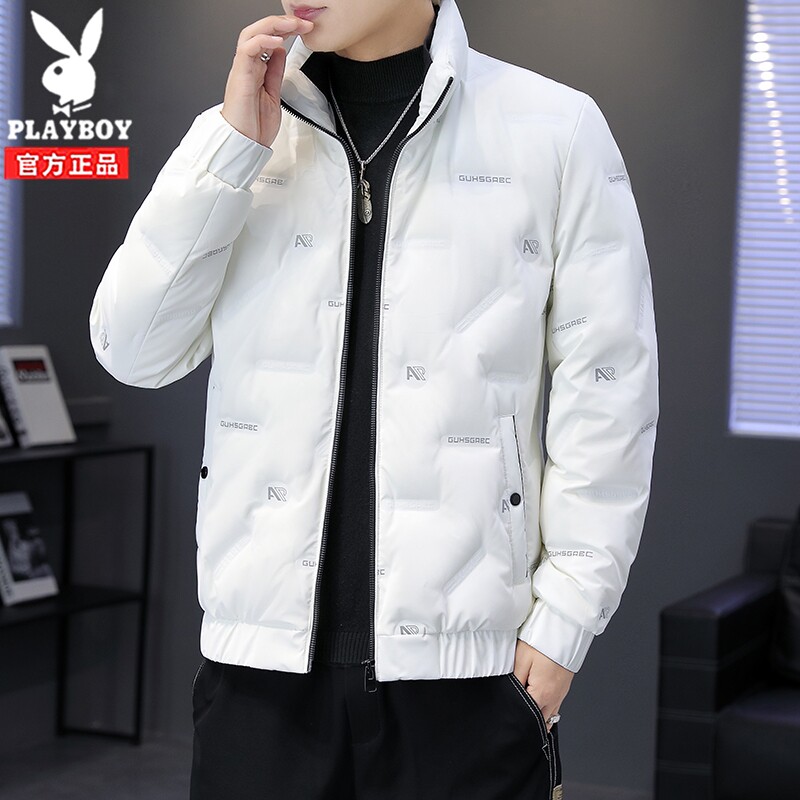 花花公子轻薄立领休闲羽绒服男图片