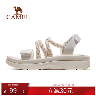 骆驼运动鞋女款凉鞋夏季新款女鞋沙滩鞋女防滑软底魔术贴鞋子