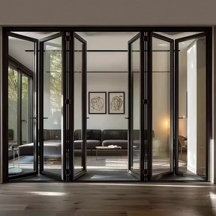 铝合金折叠门隔断门厨房玻璃移门推拉别墅阳台重型车库商铺门定制