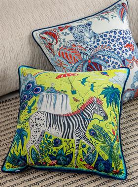 百澜家居YH198斑马高清双面印花靠枕沙发抱枕办公室腰枕床头靠包