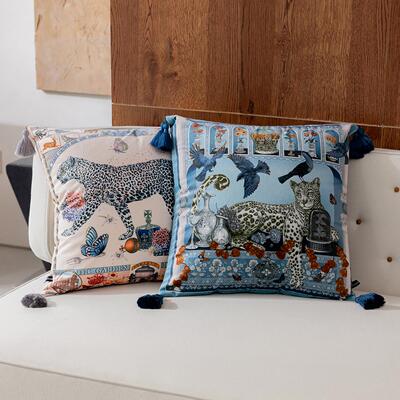 复古系粉色豹纹双面印花抱枕