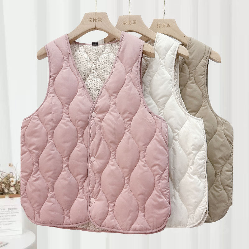双面穿羽绒棉马甲女轻薄棉背心女短款秋冬新内胆外搭修身保暖马夹