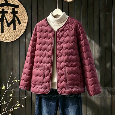 轻薄波浪棉服女短款内胆秋冬新款外套内搭打底小棉袄轻便保暖棉衣