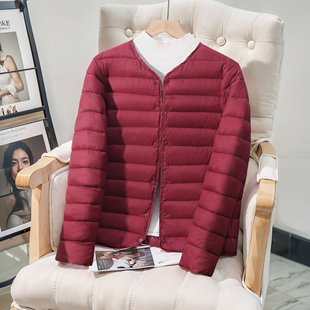 韩国宽松无领羽绒棉袄棉衣 短款 无领经典 棉服小个子外套女冬季