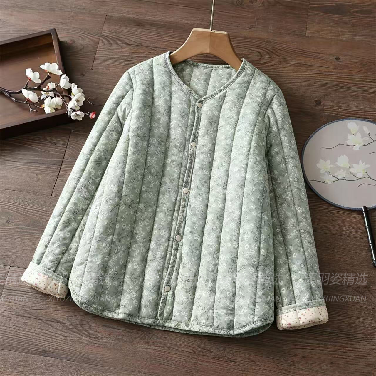 碎花棉袄复古防寒保暖冬季新款国风棉服宽松大码夹棉加厚外套女装