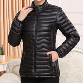 轻薄羽绒棉小棉袄中年棉服外套 短款 妈妈秋冬装 棉衣女中老年人冬季