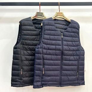 2025新款无领轻薄款男士羽绒棉马甲V领羽绒内胆大码坎肩背心外套