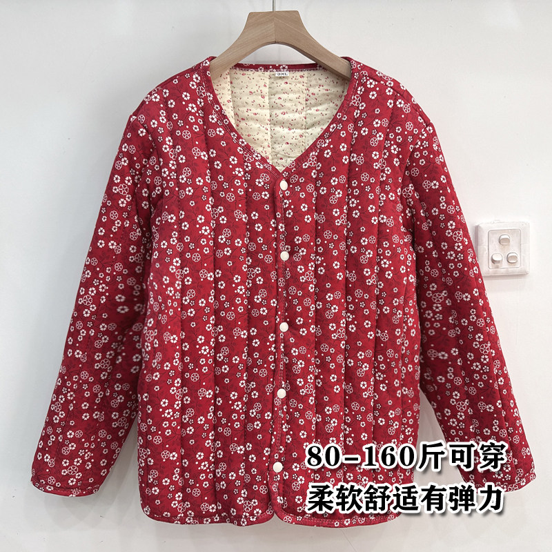 冬季新款国风碎花棉袄复古防寒保暖棉服宽松大码夹棉加厚外套女装