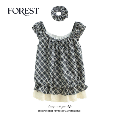 拾野森菱格蕾丝花边背心