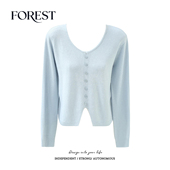 清仓 开叉长袖 2件5折 不退不换 系温柔短款 U领针织衫 上衣毛衣