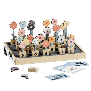 特宝儿积木拼装益智力英语启蒙玩具男孩女孩diy插花儿童字母拼图