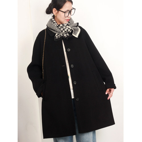 显瘦加肥加大码羊毛大衣胖MM外套