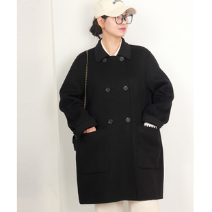 显瘦秋冬季双面羊绒大衣女装2025年新款大码胖MM200斤毛呢子外套