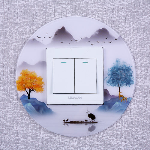 亚克力装饰套夜光圆形简约开关贴