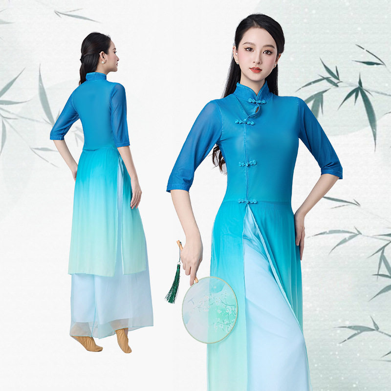 练功服民族古典广场舞蹈比赛服装