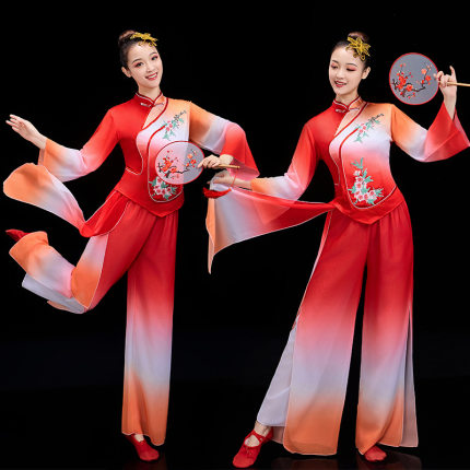 女秧歌服套装扇子舞伞舞腰鼓舞中国风民族广场舞古典表演出比赛服