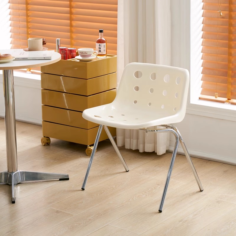 芝士奶酪椅子中古洞洞椅ins风网红餐厅咖啡店靠背餐桌椅化妆凳子