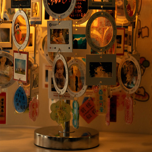 DIY贝壳水晶台灯反转片有孔灯架五金架胶片灯材料反转灯成品DIY