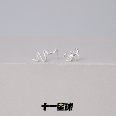 纯银星球原创防过敏送女友耳钉