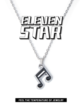十一星球锌合金十字链黑色音符