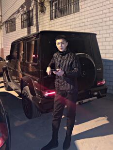 皇家男爵v韩国东大门ins黑武士掌柜同款男立领羽绒棉棉服夹克外套